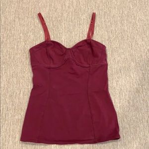 Wine color Aritzia corset-style cami